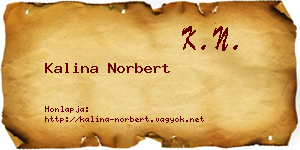Kalina Norbert névjegykártya