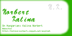 norbert kalina business card